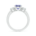 thumbnail image 2 of Angara Natural 1.45 Ct. Tanzanite with Diamond Classic Ring in 14K White Gold for Women (Ring Size: 3.5), 2 of 11