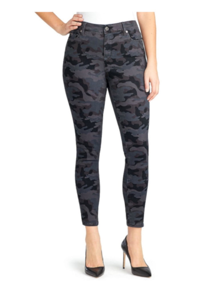 Skinny Ankle Pants, Black Military Camo 