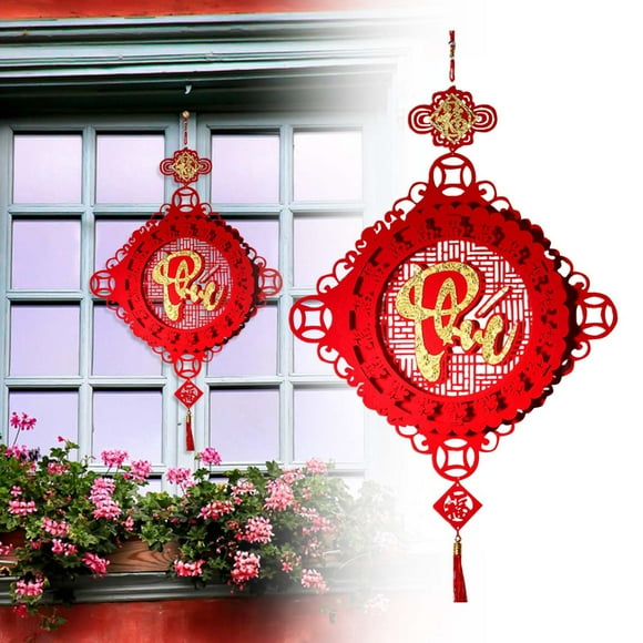 Product Category Hangs Year Decoration Set for Spring Festival Chinese Knot Fortune Theme for Family Restaurant Car and Home