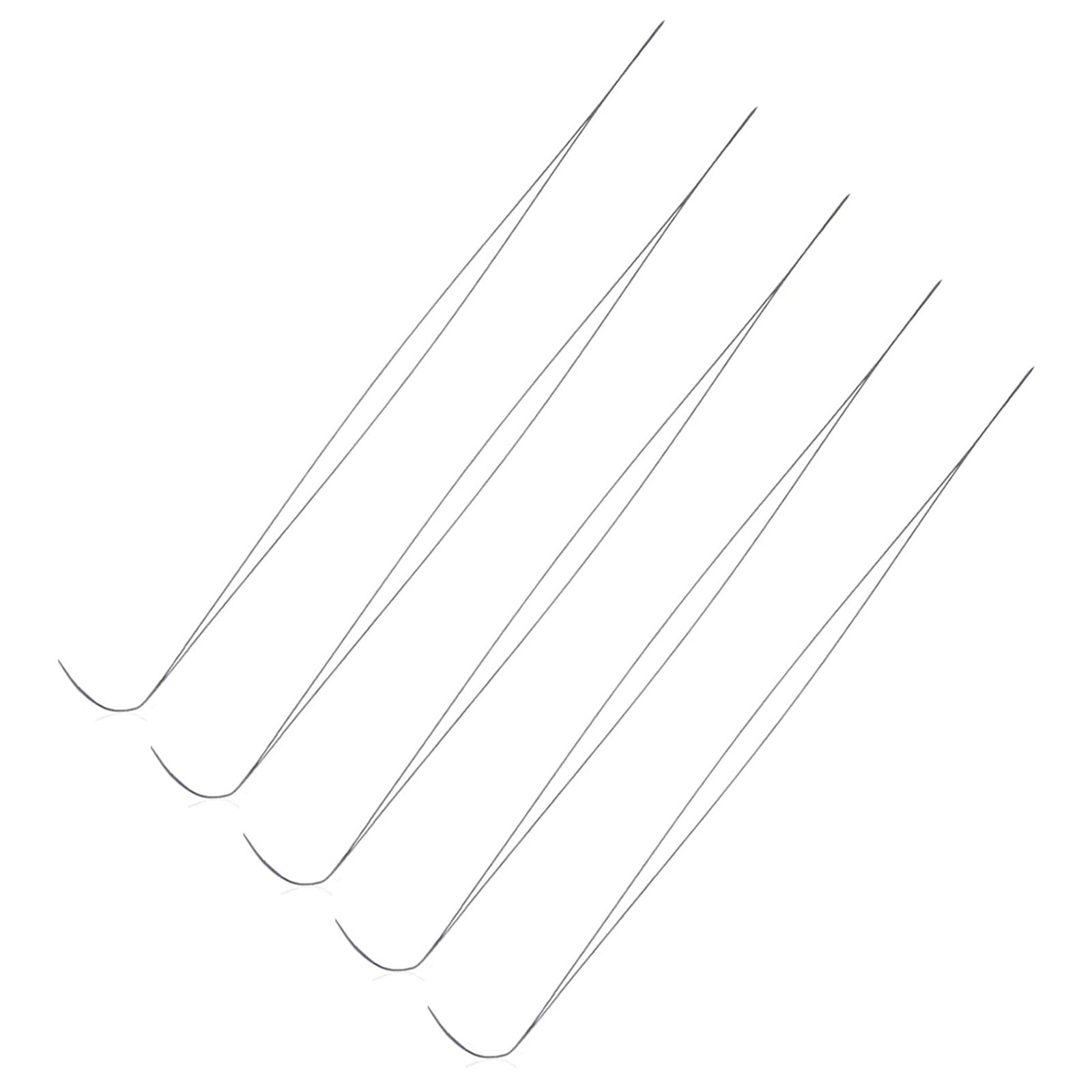JUNTEX 5PCS Big Eye Curved Beading Needles Stainless Steel Sewing Needles DIY Bead Spinner Needles Craft Making Tools