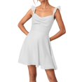 thumbnail image 1 of Vestido sin espalda de gasa lisa para mujer - Tirantes finos, ropa de oficina/casual - Tallas S-XL, 1 of 5