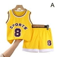 thumbnail image 1 of Kids Basketball Tracksuit Kit Training Suit Boy Girl Vest Set Shorts Sport H3X1, 1 of 9