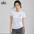 thumbnail image 3 of A-L-O YOGA Quick-Dry Yoga Shirt for Women Running Workout Shirts New Sports Fitness Running Training Breathable Tight T-Shirt, 3 of 5