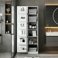 thumbnail image 4 of Kitchen Pantry Cabinet Freestanding Buffet Cupboard with Adjustable Shelves Side Racks, White, 4 of 12