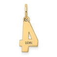 thumbnail image 3 of 14k Yellow Gold Laser-cut Small Polished Sport game Number 4 Charm 18.3x7.5mm Pendant Necklace for Women, 3 of 4