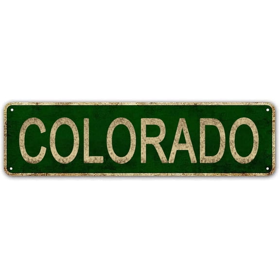 Colorado Sign, America State Name Vintage Metal Tin Sign, Wall Decor for Office/Home/Classroom 4x16 Inches