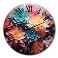 thumbnail image 2 of Designart "Pink Succulent Pink Charm I" Floral Oversized Wall Clock, 2 of 5