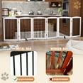 thumbnail image 6 of HLR Freestanding Pet Gate for Dogs, Foldable Wooden Dog Gate, Indoor Dog Gate for Stairs, Doorways, Step Over Pet Puppy Safety Fence with Support Feet, 32" Height 6 Panels, White, 6 of 6