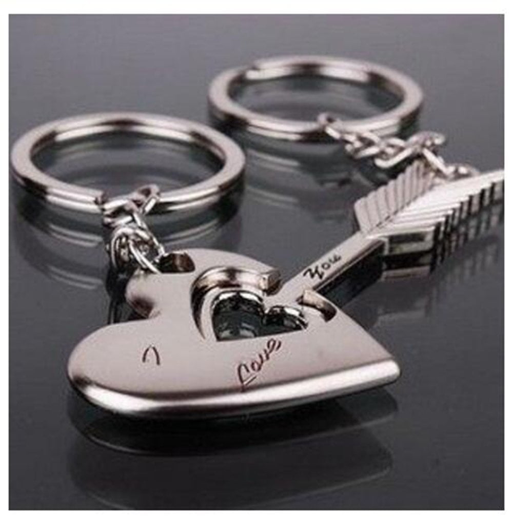 Day Keyfob Keychain Key Set Couple Heart Valentine's Lover Gift Romantic Keyring 