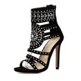 thumbnail image 5 of Women Open Toe High Heel Sandals Crystal Ankle Wrap Glitter, 5 of 5