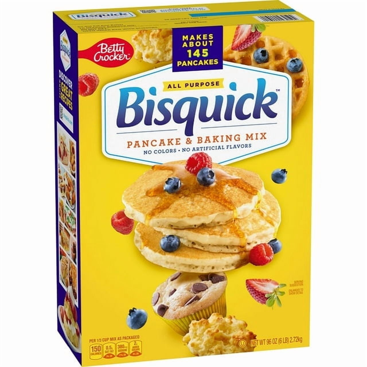 Bisquick Original Pancake & Baking Mix (96 oz)- With Olive White Bowl By OMA