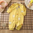 thumbnail image 2 of CAUYDY 0-3M 6-9M 12-18M Preemie Girls One-Pieces Newborn Long Sleeve Sleepwear for Boys Baby Fall Winter Pjs Infant Clothing Sizes 12-18 Months ,Yellow, 2 of 5