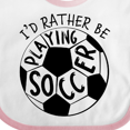 thumbnail image 4 of Inktastic Id Rather Be Playing Soccer Boys or Girls Baby Bib, 4 of 4