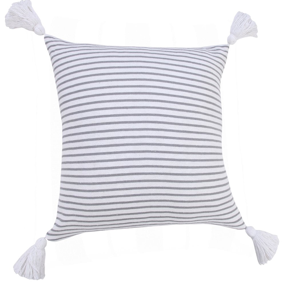 LR Home Basic Balanced Striped Throw Pillow with Tassels