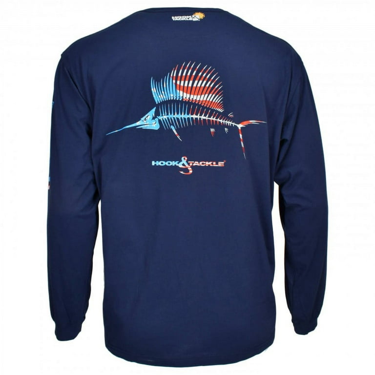Hook & Tackle Men's American Sailfish Long Sleeve Fishing T-Shirt 