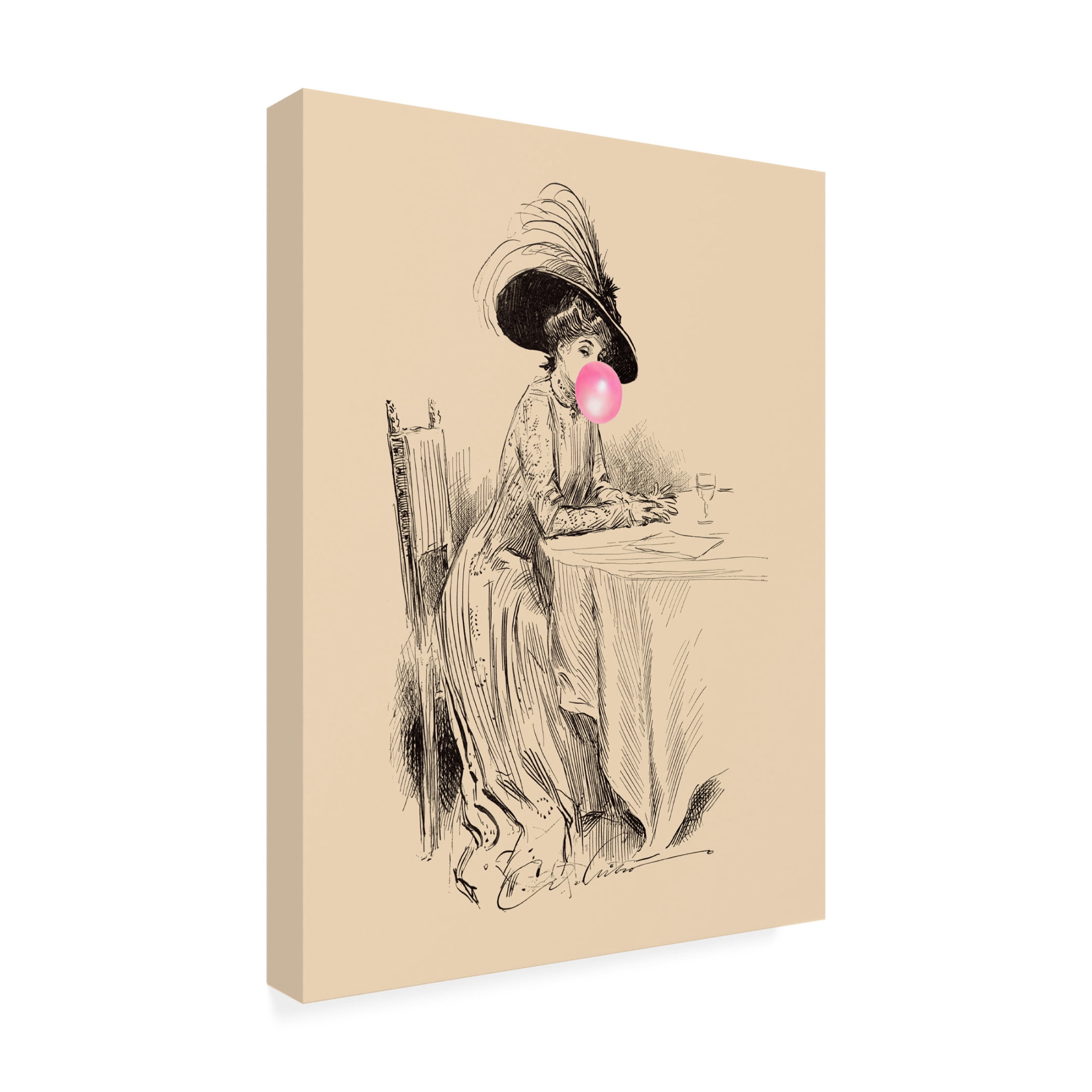 Canvas Wall Art - Alicia Longley 'Victorian Ladies Misbehaving V' Wall Art for Living Room, Bedroom, or Office Décor by Trademark Fine Art - 18 x 24 Inches