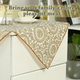 thumbnail image 3 of Unique Bargains Waterproof Vinyl Square 24' x 24' Tablecloth Flower Print Gold Tone, 3 of 8