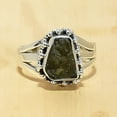 thumbnail image 2 of Moldavite,92.5 Sterling Silver Moldavite Ring Moldavite Meteorite Ring Natural Moldavite Gem Anniversary, Engagement Gift Party Wedding, 2 of 2