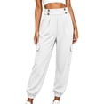 thumbnail image 2 of Elvqul Womens Cargo Pants with Multi Pockets, High Waisted Joggers Elastic Waist Button Quick Dry Casual Baggy Relaxed Fit Athletic Pants for Hiking Climbing Workout, 2 of 8