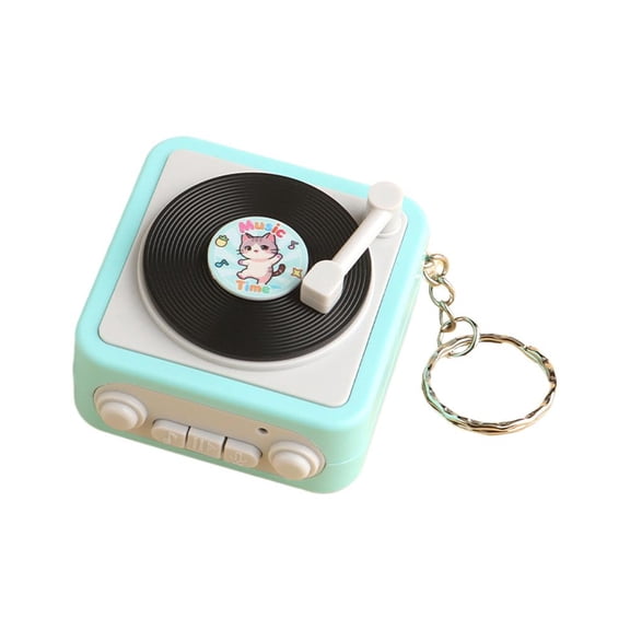 Record Player Keychain Portable Music Toy with 30-Second Recording Function