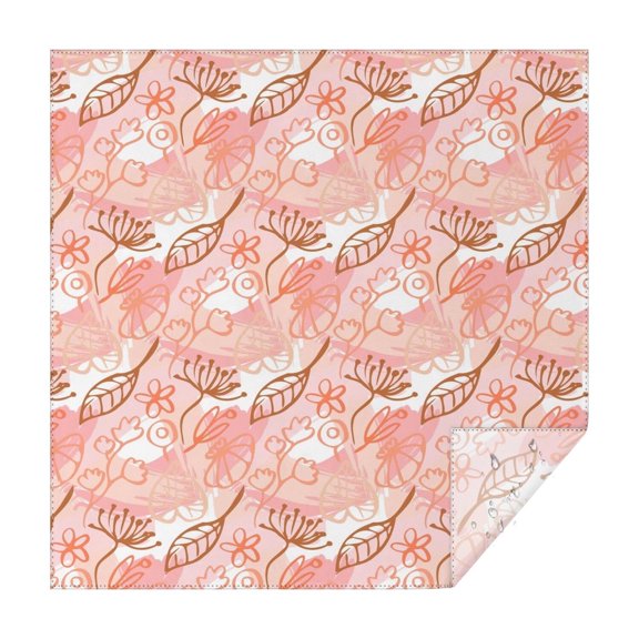 Floral Square Tablecloth 42x42in(107x107cm) – Waterproof Polyester Printed Table Cover, Wrinkle Resistant & Washable for Kitchen Dining Picnic Party Decor, Thanksgiving,Christmas, Spring,Flower