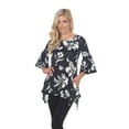 thumbnail image 5 of White Mark Fashion Long Sleeve Scoop Neck Flower Print Tunic T-Shirt (Women's Small), 5 of 5