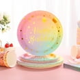 175PCS Rainbow Birthday Decorations,Birthday OIF8 Plates and Napkins