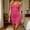 Hot Pink, variant on Women's Adjustable Spaghetti Strap Bodycon Mini Dress 2 Piece Set Soft Cotton Summer