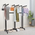 thumbnail image 4 of Clothing Retail Rack, 6 Arms Garment Rack with Wheels, Adjustable Shirt Rack, 4 of 11