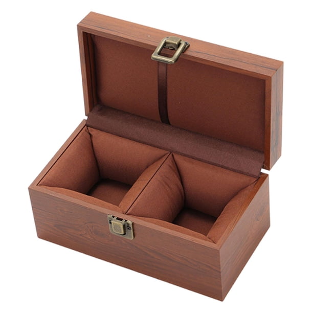Estuche de almacenamiento para vajilla de té, versátil, con hebilla, resistente, ideal para regalo. Caja marrón para vajilla de té. Copa doble