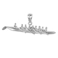 thumbnail image 2 of 925 Sterling Silver Necklace w/ Rowing or Sculling Team 3D Pendant, 2 of 4