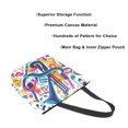 thumbnail image 3 of FORMRS Womens Canvas Tote Bag with Zipper Inner Pocket Shoulder Handbag, Musical Pattern, 3 of 7