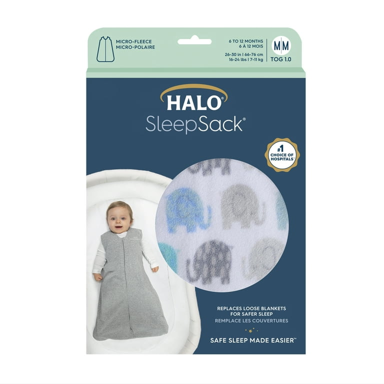 Halo Sleepsack Wearable Blanket Micro Fleece Elephant Texture Infant Boys Medium 6 12 Months Walmart