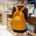 thumbnail image 3 of Plaid School Backpack, Heavy Duty School Bag with Drawstring Side Pockets, Multi-pocket Backpack for Travel College Work (Yellow), 3 of 9