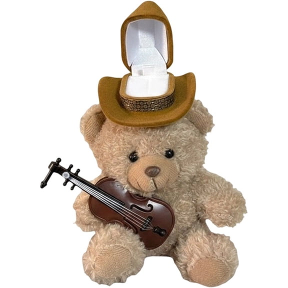 vlrwzc Plush Ring Box, Creative Cartoon Jewelry Box Bear Engagement Jewelry Holder Wedding Ring Case for Engagement Wedding