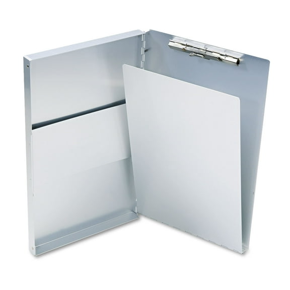 Saunders Snapak Aluminum Side-Open Forms Folder, 1/2" Clip Cap, 8 1/2" x 14" Sheets, Silver