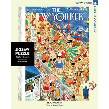 New York Puzzle Company - New Yorker Beachgoing - 1000 Piece Jigsaw Puzzle