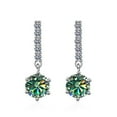 thumbnail image 4 of 2cttw Moissanite Earrings for Women D Color clarity VVS1 Diamond Dangle Earrings Sterling Silver Wedding Earrings for Brides Bridesmaid with Certificate, 4 of 9