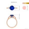 thumbnail image 5 of ANGARA Lab Grown 2.2 Ct Blue Sapphire & Diamond 3 Stone Engagement Ring for Women in 14K Rose Gold (Size-8mm) | September Birthstone, Anniversary Jewelry Gift for Women | Lab-Grown Blue Sapphire Ring, 5 of 8