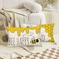 thumbnail image 5 of Bee Happy Bee Kind Throw Lumbar Pillow Covers 12 x 20 Inch Set of 4 Yellow Honey and Bee Decorative Cushion Case Spring Summer Outdoor Decoration for Sofa Couch, 5 of 5