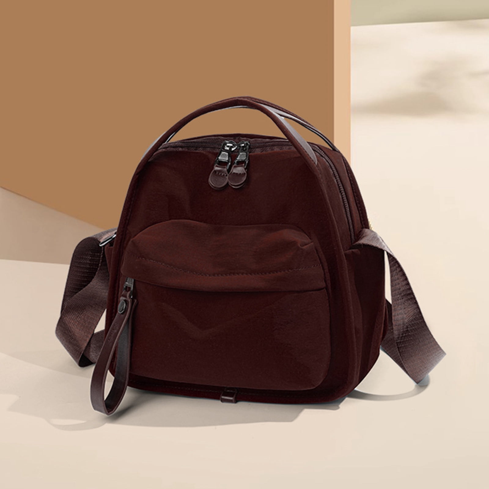 Faraee Shoulder Bag for Women Small Crossbody Top Handle Handbag Zipper Pockets Casual Tote Purse for Work Travel Brown