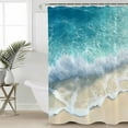 thumbnail image 5 of Blue Ocean Beach Waves Shower Curtain, 66" x 72", Modern Art Decoration Waterproof Bathroom Curtain Washable Shower Curtain Set with 12 Hooks, 5 of 6