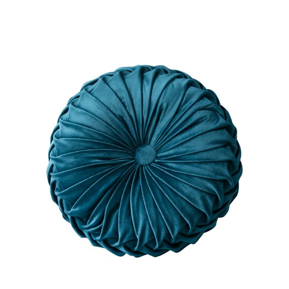 Maynos Round Filled Cushion,Velvet Cushions,Pleated Round Pillow, Scatter Cushion Decorative for Home Sofa Chair Bed Car