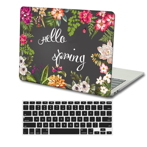 KSK KAISHEK Protective Case Hard Cover Compatible with 2023 2022 2021 - 2016 Released MacBook Pro 13" Touch Bar + Black Keyboard Cover Model: A1706&A1708&A1989&A2159&A2251&A2289&A2338 M1 Flowers 18
