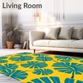 thumbnail image 2 of ODIKA 5'x7' Machine Washable Non-Slip Area Rug, Boho Featuring Monstera and Fan Palm Artistry High Traffic Rug, Yellow, 702651, 2 of 7