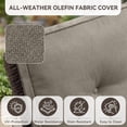 thumbnail image 6 of Patiobula Patio Furniture Set with Propane Fire Pit Table, 5 Pieces Outdoor Sectional Couch, Brown Wicker Rattan Conversation Loveseat Glider with Swivel Chair for Garden Backyard Deck, Gray, 6 of 15