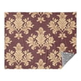 thumbnail image 4 of YAZAOO Travel Blanket Camping Blankets Fashion Regal Crimson Damask Patten, 4 of 8