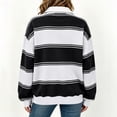 thumbnail image 4 of Women's Fashion Sweatshirts V Neck Color Blocked Striped Casual Loose Long Sleeve Drop Shoulder Tops Color Block Y2K Outfits Fashion Clothing, 4 of 10
