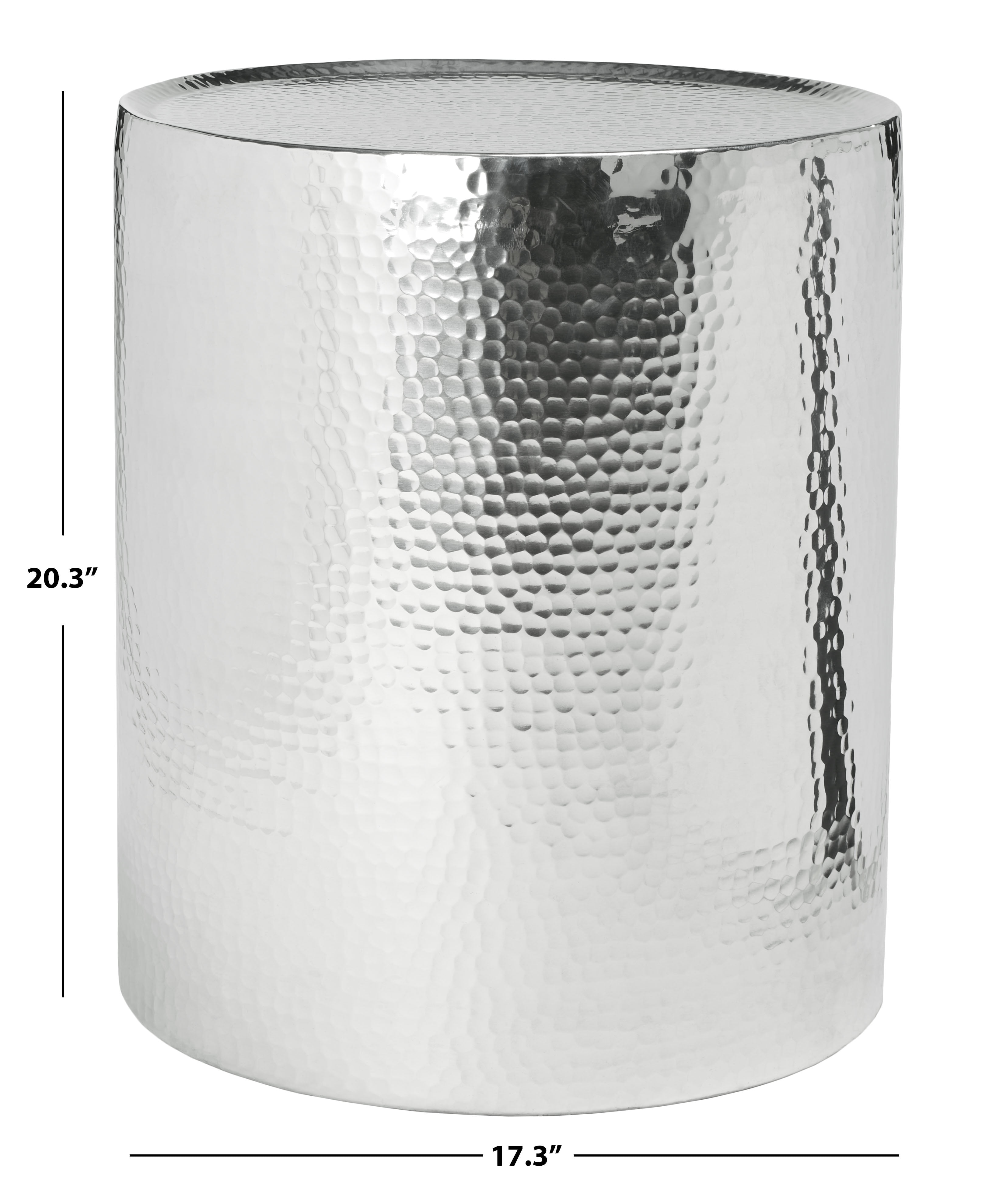 SAFAVIEH Polonium Occasional Hammered Table, Silver