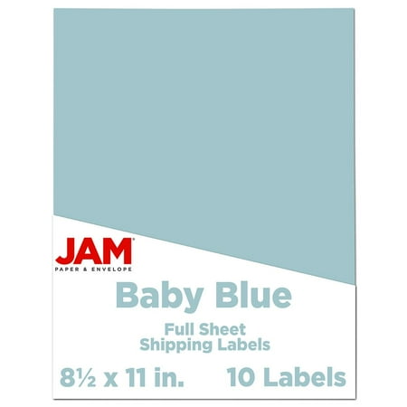 UPC: 0707152625395 | JAM Paper & Envelope Full Page Labels  8.5 x 11  Baby Blue  10/Pack